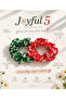 Joyfull 5 Mini Scrunchie Set of 2 Flower Patterned Handmade Hair Clips