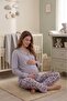 Cotton Shirt Collar Front Buttoned Maternity Pajama Set Effortt - 2