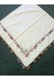 Cenk Yazma Handcrafted Needle Embroidery, Needle Embroidery, Needle Embroidery Yemeni, Needle Embroidery Tulle (Cream-Off-White Color)