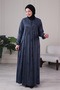Büzgü Robadan Front Buttoned Viscose Fabric Tessiture Clothing Mother's Dress Prayer Dress - 3