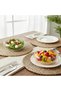 2-Piece Glass Salad Bowl 24 cm + Gift Bamboo Presentation Bowl with Stand Serving Set - 2