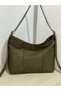 Suede Large Size Women's Shoulder Bag with Belt Detail and Front Pocket - 4