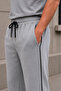 Men's Gray Side-Piped Baggy Sweatpants Comfortable Fit - 2