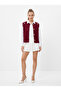 Women's Crochet Burgundy Crewneck Flower-Patterned Seasonal Vest - 2