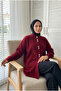 Women's Livia Stone Buttoned Bearded Knitwear Long Cardigan - 3