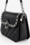 Quilted Embroidered Stone Detailed Double Strap Women's Stylish Hand and Shoulder Bag Black - 2