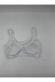 White Ribbed Underwire-Free Covered Bralette Bra S-S014 - 2