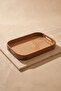 Aruna Rectangular Wood & Hazeran Tray Large Size Acacia Rattan 46X33 cm - 3