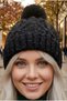 Women's Pompom Hair Braided Metallic Thread Knitwear Winter Beanie - 3