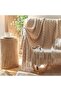 Tassel Design Soft Blanket Keep Warm Cotton Beige 127 x 172cm - 3