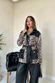 Black Leather Garnished Leopard Set - 5