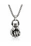 Men's Silver Color Fist Figured Necklace – 29 cm Chain – 4 cm Special Design Men's Necklace