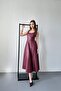 Burgundy Leather Dress with Straps
