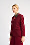 Burgundy Collarless Jacket Classic Suit - 2
