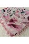 Handmade Patterned Yarn Embroidery with Ring Beads on the Edge, Yemeni, Scarf, with Embroidery on 4 Sides - 8