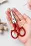 Curved Tip Hobby Scissors 13 cm – Embroidery, Sewing, Etamin, Cross Stitch, and Thread Cutting Scissors - 4
