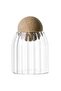 Set of 3 Striped Glass Jars with Cork Top Lids, Tea Sugar Coffee Jar Legumes (500-700-1000) - 5