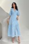 Baby Blue Gathered Detailed Lace Brode Dress - 2