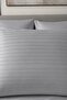 100% Cotton Satin Striped Pillowcase with Cover 2-Piece Luxury Hotel Quality |   50X70 Light Gray - 4