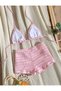 Pink Boxer Model Bikini Set - 5