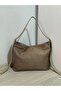 Suede Large Size Women's Shoulder Bag with Belt Detail and Front Pocket - 6