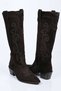 Laceless, Zipperless Genuine Leather Embroidered Cowboy Boots 346-1711 Women's Boots - 7