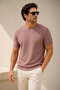 Men's Summer Thin Knitwear T-Shirt Short Sleeve Crew Neck Comfortable Fit - 3