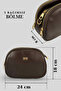 Women's Bag - Three-Compartment Shoulder Strap Quality Women's Bag Brown - 5