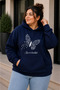 Women's Plus Size Oversize Hooded Sweatshirt – Butterfly Print Youth Trend Casual Hoodie with Kangaroo Pocket L XL 2XL 3XL 4XL 5XL 6XL 7XL