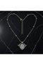 Silver Color Zircon Stone Angel Winged Heart Steel Necklace - Does Not Tarnish - 45cm - 4