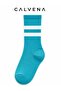 Unisex 6 Pairs Cotton Woven Circle Patterned Striped Tennis College Socks