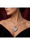 Silver Color Heart Zircon Stone Steel Necklace -Tarnish Resistant-45Cm - 2