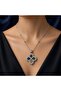 Silver Color Zircon Stone Four-Leaf Clover Steel Necklace - Tarnish Resistant - 45cm - 2
