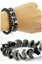 Arrow Model Dark Metallic Gray Hematite Natural Stone Flexible Bracelet - 4