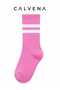 Unisex 6 Pairs Cotton Woven Circle Patterned Striped Tennis College Socks