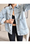 Large Double Pocket Denim Jacket - 5