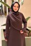 Modal Dress with Degaje Collar Detail - 3