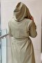 Fuat Gürşen Hooded Cap with Stone Bead Embroidery and Detachable Belt - 5