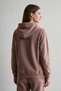 Women's Brown Hooded Sweatshirt with Kangaroo Pocket and 3-Thread Fleece Inside - 3