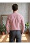 Men's Slim Fit Long Sleeve Linen Striped Judge Collar Shirt - 3
