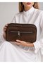 Women's New Season Suede Fabric Wide Strap Zippered Stylish Design Shoulder Bag Size: 26 X 16 cm - 7