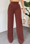 Women's Lycra Velcro Closure Zr Crepe Palazzo Trousers 6016 Brown - 6