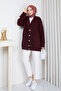 Women's Square Patterned Knit Cardigan - 3