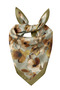 Khaki Green Floral Pattern - Twill Silk Texture - Multi-Purpose Square Bandana Scarf 50X50 cm - 3