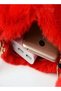 Girls Heart Shaped Fluffy Faux Fur Handbag for Women Soft Small Shoulder Bag Clutch Purse - 4