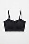 Black Women's Premium Laser Cut Seamless Lightweight Supportive Wire-Free Non-Marking Bralette Bra - 5