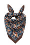 Couture Chocolate Brown Abstract Swirl Patterned Twill Silk Textured - Multi-Purpose Square Bandana Scarf 50X50 cm - 4