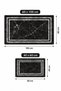 Black Marble Patterned 2-Piece Bath Mat Set 60X100 + 40X60 cm Non-Slip Base Washable Bathroom Rug - 2