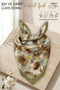 Khaki Green Floral Pattern - Twill Silk Texture - Multi-Purpose Square Bandana Scarf 50X50 cm