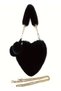 Girls Heart Shaped Fluffy Faux Fur Handbag for Women Soft Small Shoulder Bag Clutch Purse - 3